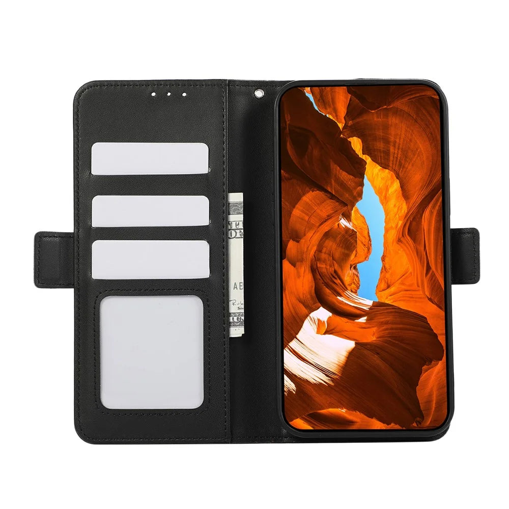 ABEEL For Samsung Galaxy S21 Ultra 5G Cover RFID Blocking PU Leather Wallet Phone Stand Case - Black - 3