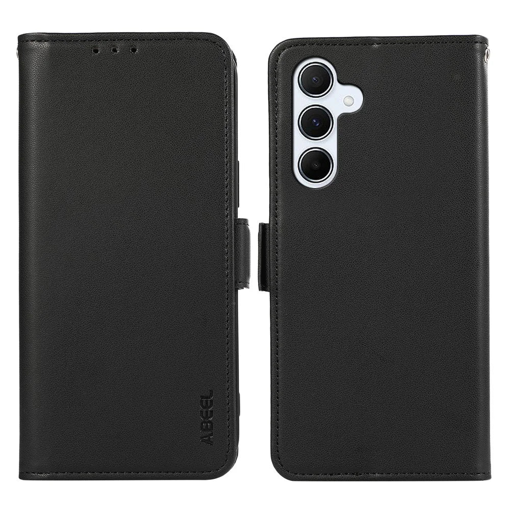 ABEEL For Samsung Galaxy A04s 4G (164.7mm) / A13 5G Case Leather RFID Blocking Phone Cover - Black - 1