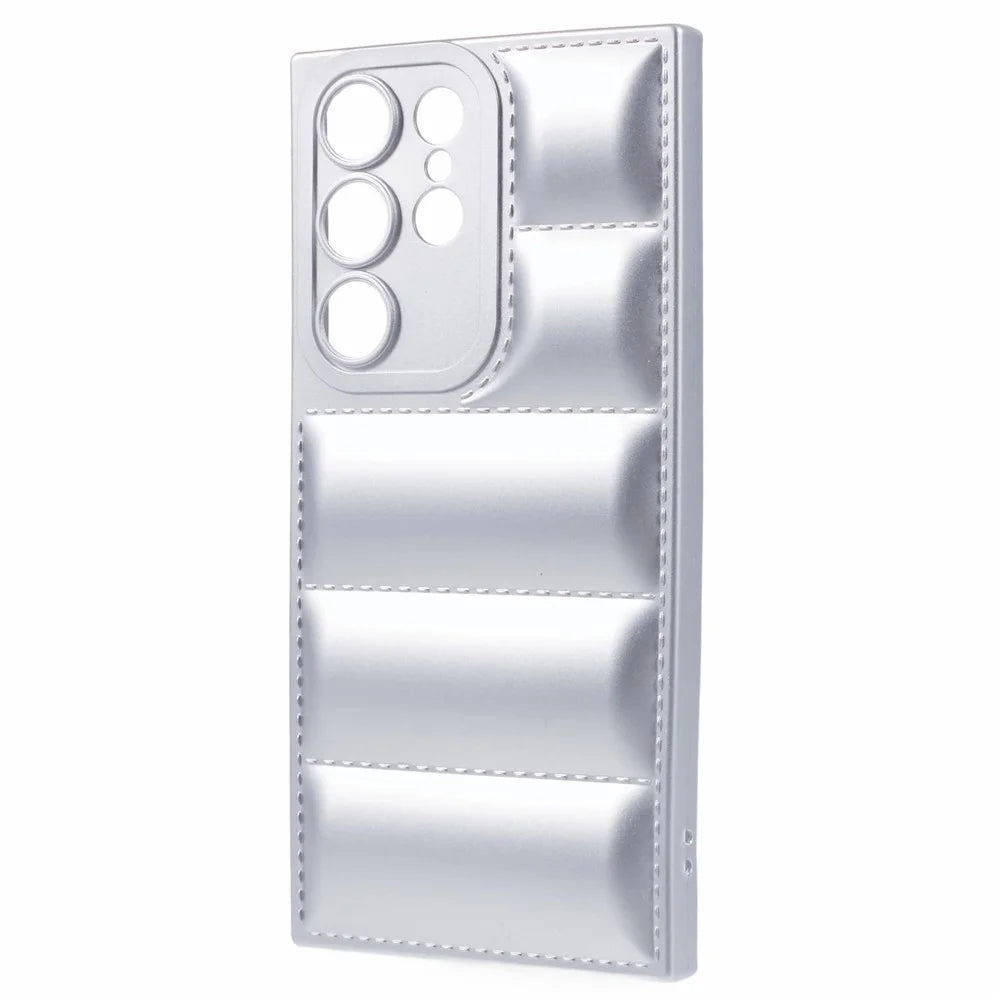 JTW Series For Samsung Galaxy S22 Ultra 5G TPU Cover Down Jacket Design Phone Case - Silver - 3