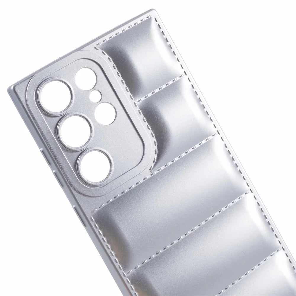 JTW Series For Samsung Galaxy S22 Ultra 5G TPU Cover Down Jacket Design Phone Case - Silver - 7
