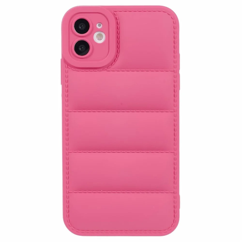 JTW Series TPU Case for iPhone 12 6.1 inch Shell Down Jacket Reinforced Four Corners Phone Cover - Rose - 3