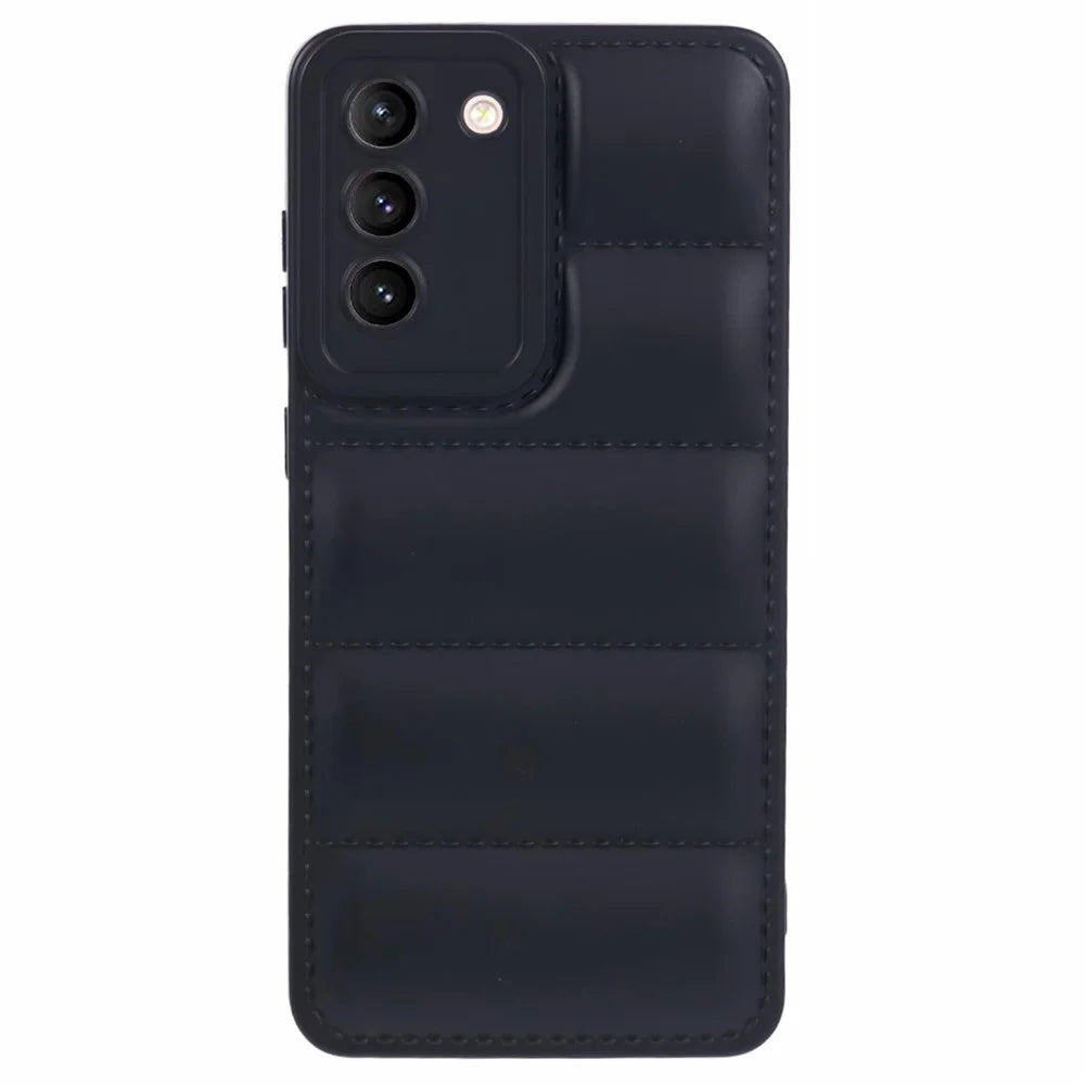 JTW Series For Samsung Galaxy S21 4G / 5G Case Down Jacket TPU Shockproof Phone Protector - Black - 1