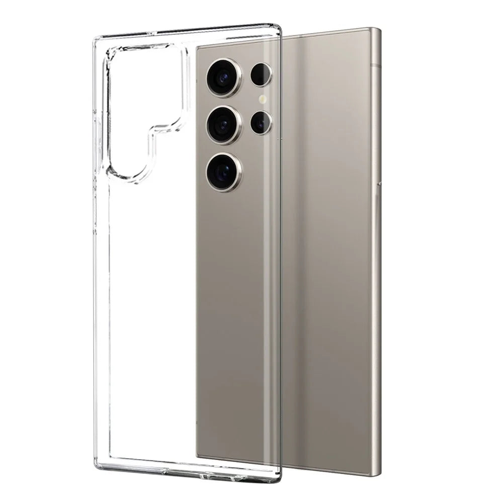 NORTHJO For Samsung Galaxy S24 Ultra TPU Phone Case+Tempered Glass Film (Support Fingerprint Unlock) - Transparent - 2