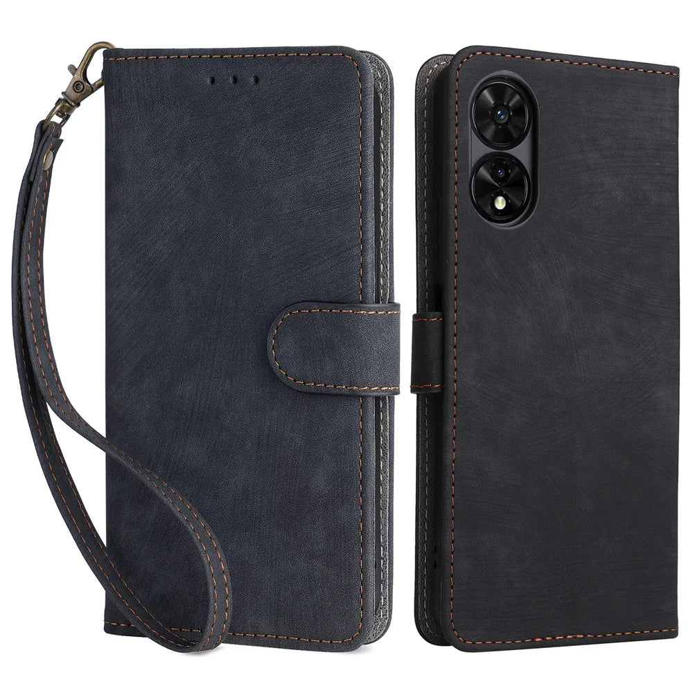 For TCL 50 SE Case RFID Blocking Wallet PU Leather Stand Phone Cover - Black - 1
