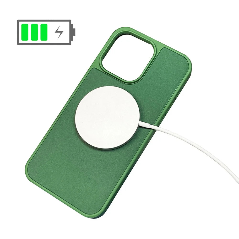 For iPhone 14 Pro Case Compatible with MagSafe PU Leather Coated TPU Shockproof Phone Cover - Blue - 2