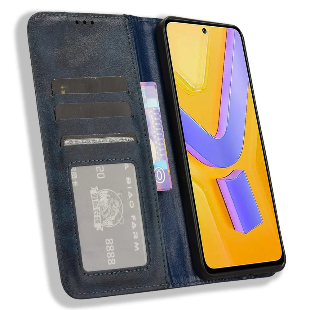 For vivo Y200e 5G / V40 SE 5G / Y100 5G (Indonesia) / V30 Lite 4G / T3 5G / Y100 4G / V30 SE 5G Phone Case Magnetic Leather Cover - Blue - 2