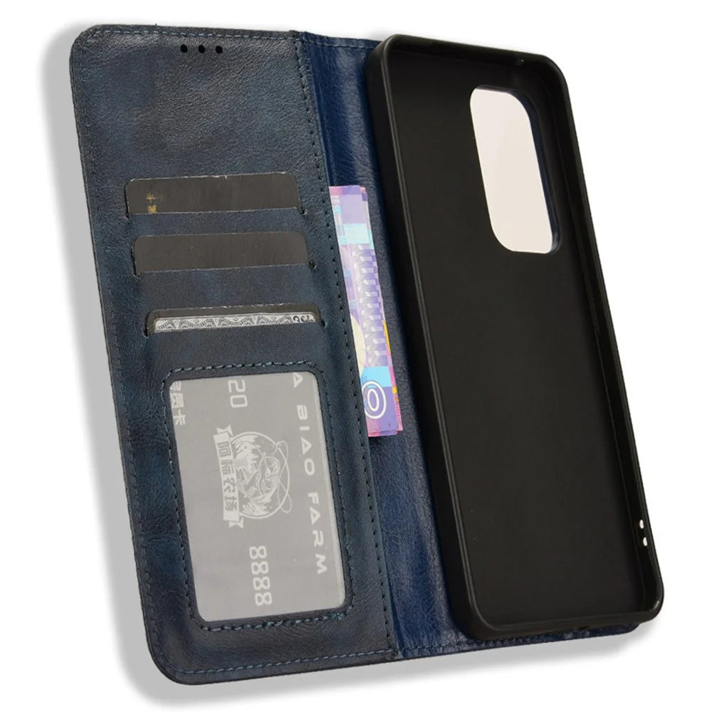 For vivo Y200e 5G / V40 SE 5G / Y100 5G (Indonesia) / V30 Lite 4G / T3 5G / Y100 4G / V30 SE 5G Phone Case Magnetic Leather Cover - Blue - 5