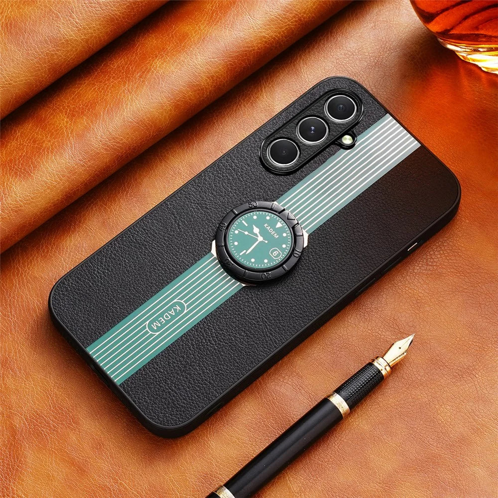 KADEM For Samsung Galaxy F15 5G / M15 5G Cover Ring Kickstand Anti-fall Phone Back Case - Green - 2