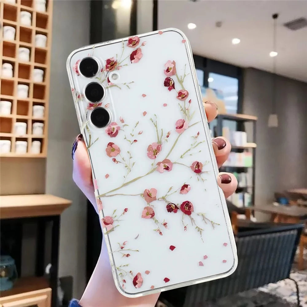 For Samsung Galaxy A55 5G Case Pattern Printing Protective Soft TPU Phone Cover - Flower - 4