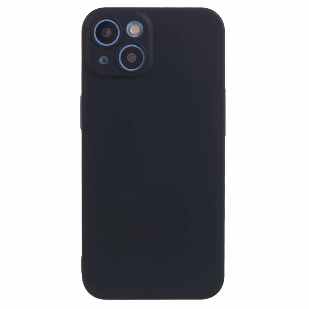 For iPhone 14 Plus Phone Case Skin-Touch Rubberized Hard PC Phone Back Cover - Black - 1