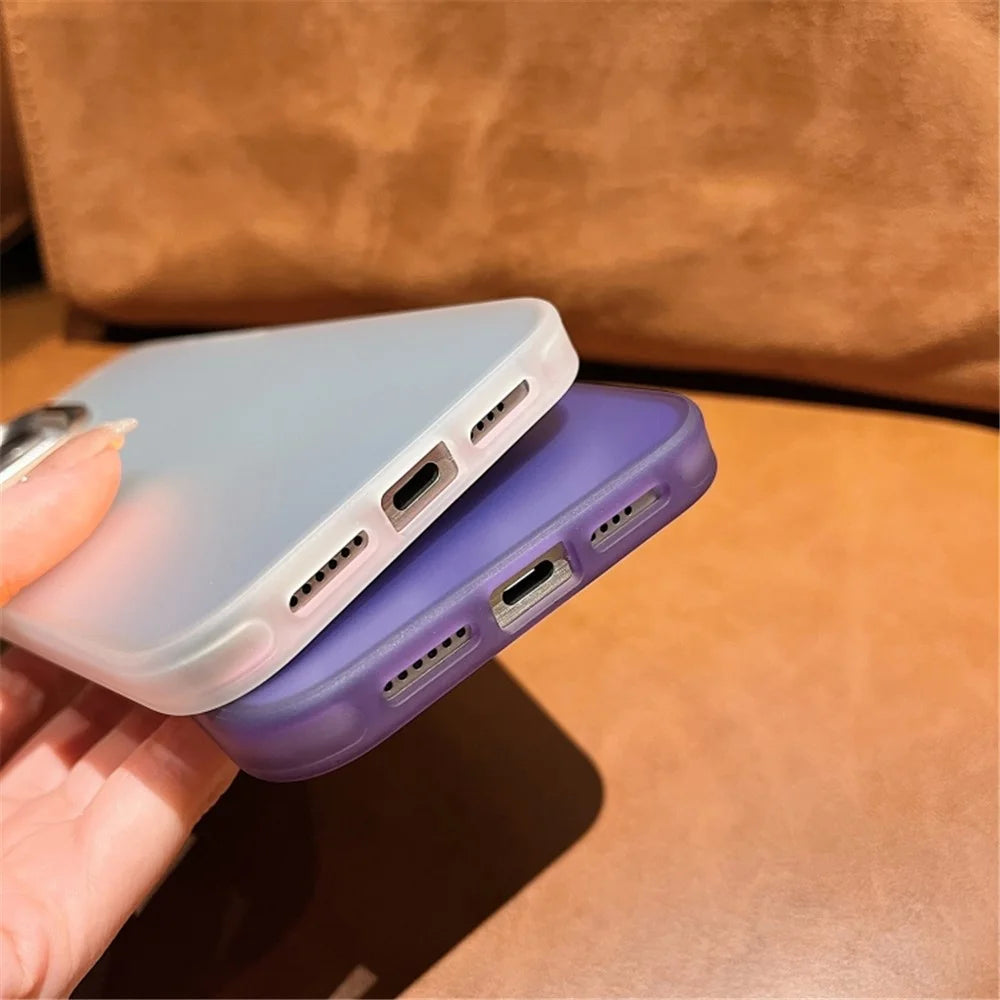 For iPhone 15 Plus Gradient Case Electroplating Lens Frame Laser Effect PC+TPU Phone Cover - Silver White - 2