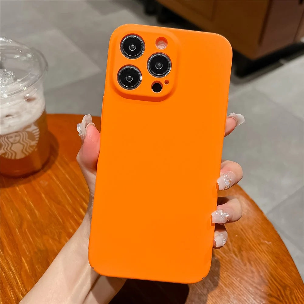 For iPhone 13 Pro Max Case Hard PC Rubberized Phone Cover Skin-Touch Feeling Phone Protector - Orange - 1