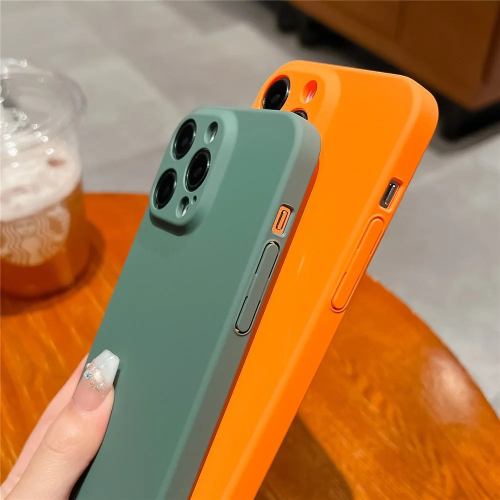 For iPhone 15 Pro Case Skin-touch Rubberized Anti-scratch Hard PC Phone Cover - Orange - 4