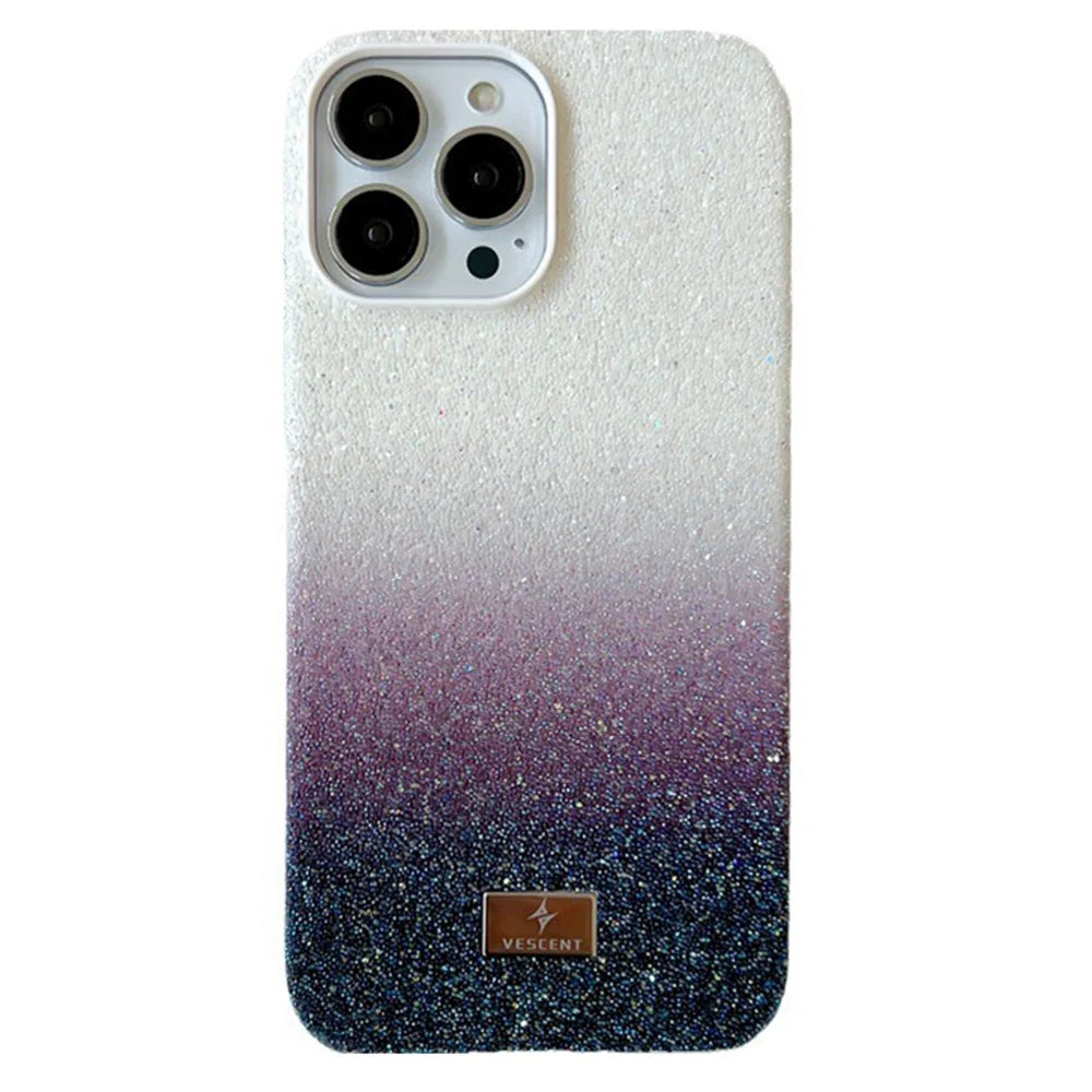 VESCENT For iPhone 13 Pro Max Cover PC+TPU Glittery Powder Gradient Color Phone Case - Black - 1