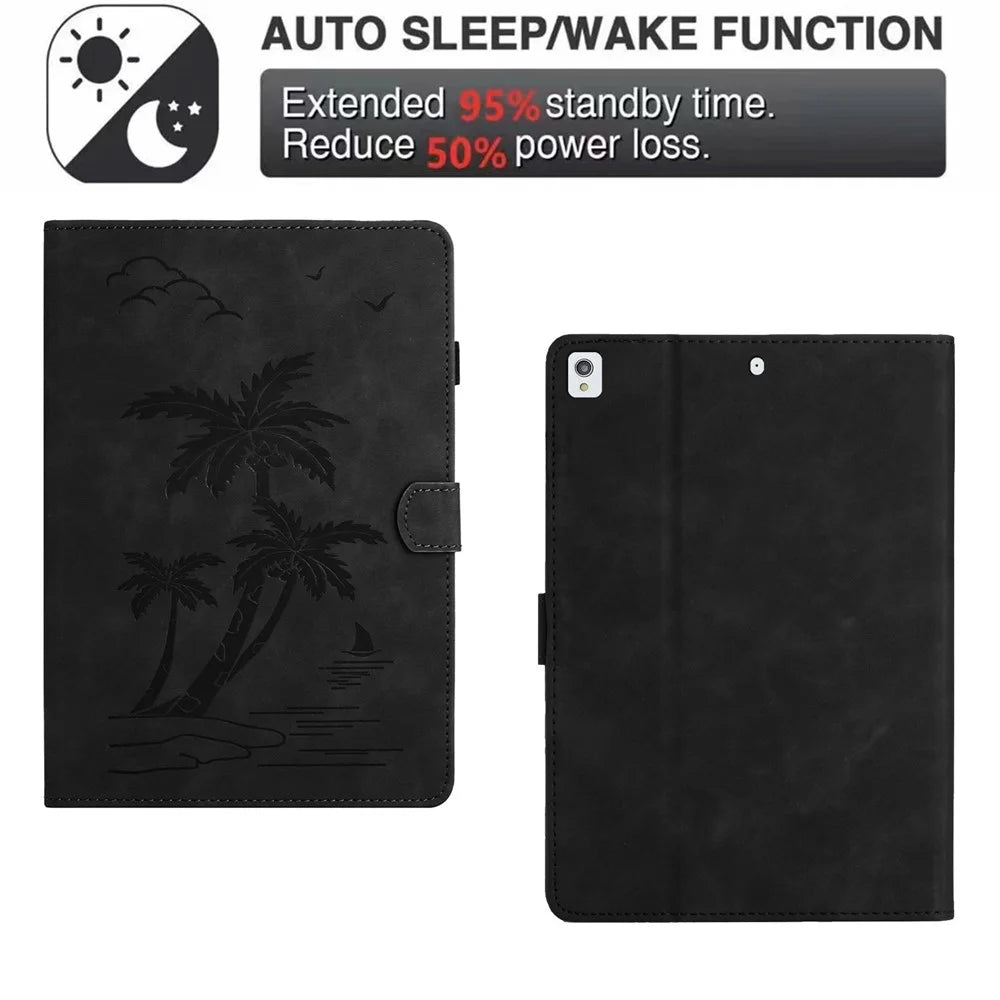 For iPad 10.2 (2020) / (2019) / iPad Air 10.5 inch (2019) / iPad Pro 10.5-inch (2017) Case PU Leather Cover Card Slots Stand - Black - 6