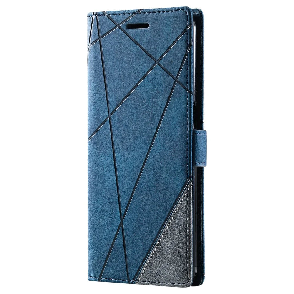 For Samsung Galaxy A13 4G Case PU Leather Skin-Friendly Flip Phone Cover - Blue - 7