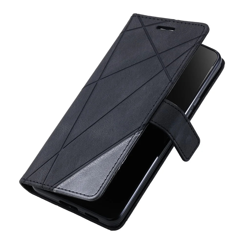 For Samsung Galaxy A34 5G Phone Case Anti-Scratch PU Leather Wallet Phone Stand Cover - Black - 4
