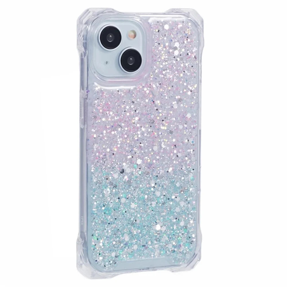 For iPhone 13 Dual-Color Gradient Phone Case Slim-Fit TPU+Acrylic Cell Phone Shell with Strap - Pink+Green - 3