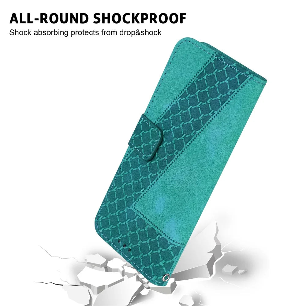 For Infinix Hot 40 / Hot 40 Pro Case 7-Shape PU Leather Wallet Phone Cover - Green - 6
