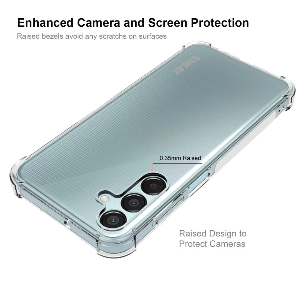 ENKAY HAT PRINCE For Samsung Galaxy F15 5G / M15 5G Clear Case Four Corners Reinforced TPU Phone Cover - 3