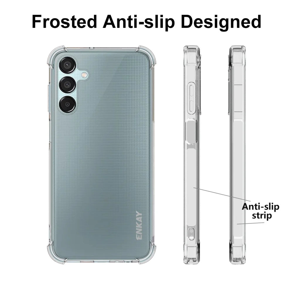 ENKAY HAT PRINCE For Samsung Galaxy F15 5G / M15 5G Clear Case Four Corners Reinforced TPU Phone Cover - 4