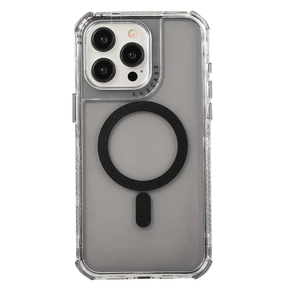 For iPhone 15 Pro Max Case Compatible with MagSafe Drop-proof PC+TPU Phone Cover - Grey - 2