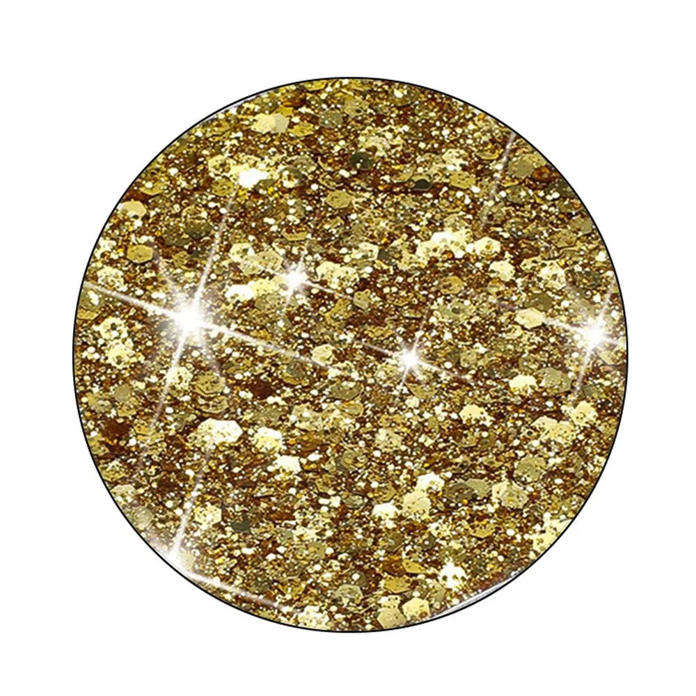 For iPhone 12 Pro Max Cases Anti-Scratch Phone Cover Epoxy Glittery Powder Decor TPU Phone Shell - Gold - 3