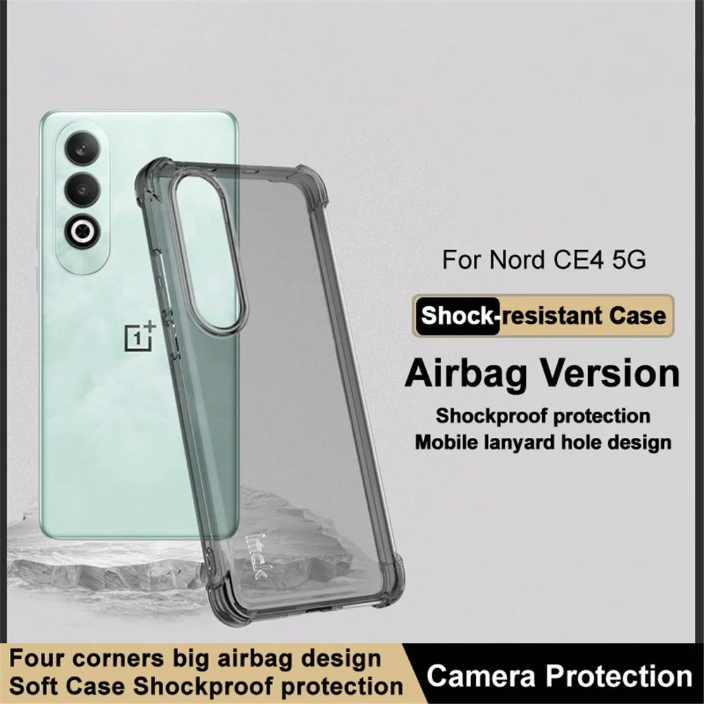 IMAK For Oppo K12 / OnePlus Nord CE4 5G TPU Phone Cover Drop Protection HD Clear Phone Case - Transparent Black - 2