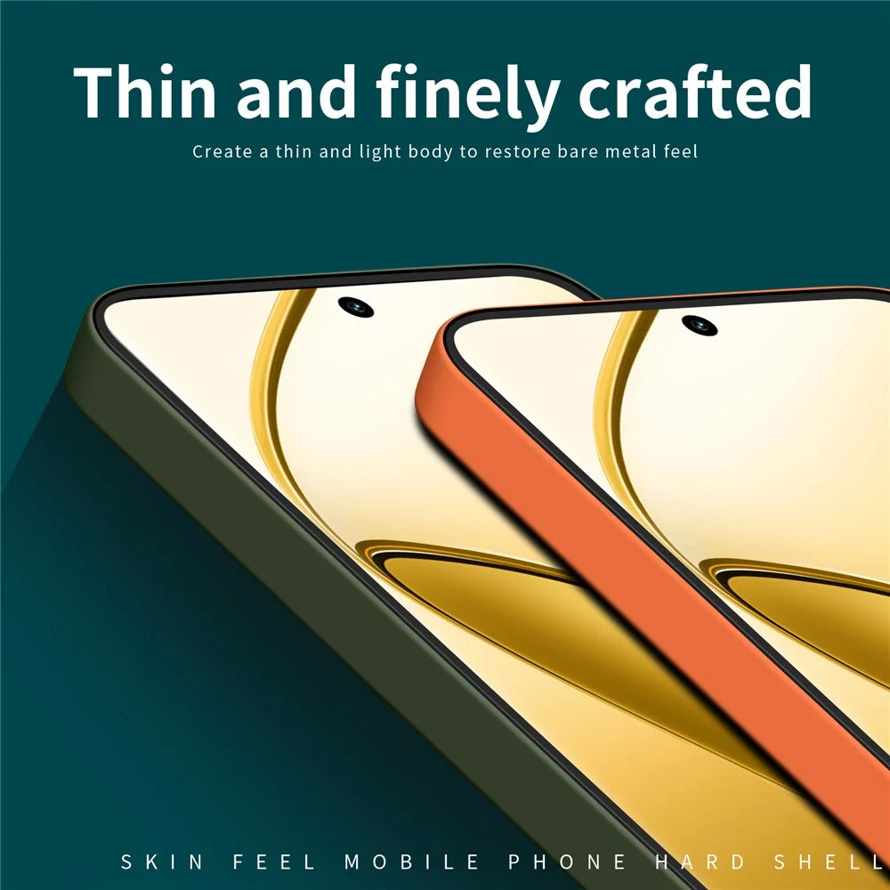 MOFI JK Qin Series For Realme 12 Pro 5G / 12 Pro+ 5G Case TPU+Acrylic Skin-touch Phone Cover - Orange - 6
