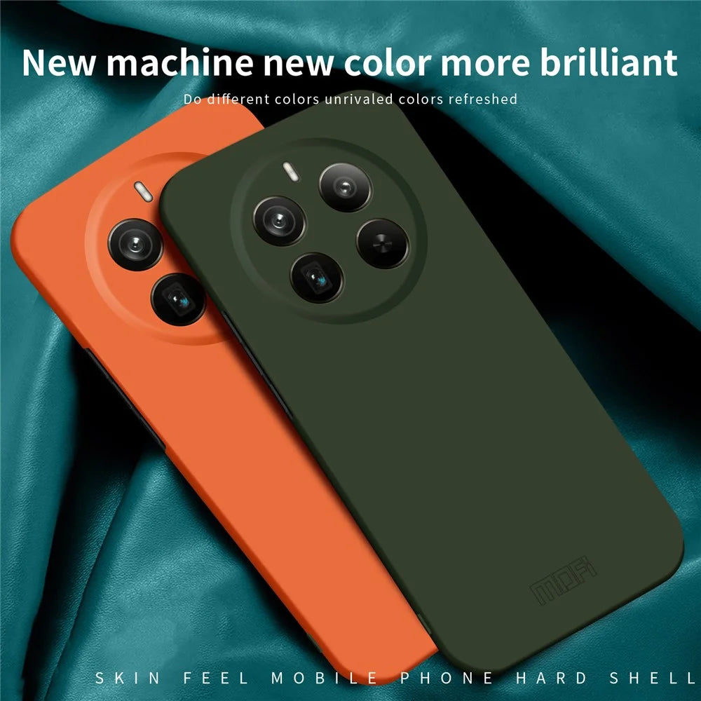 MOFI JK Qin Series For Realme 12 Pro 5G / 12 Pro+ 5G Case TPU+Acrylic Skin-touch Phone Cover - Orange - 7