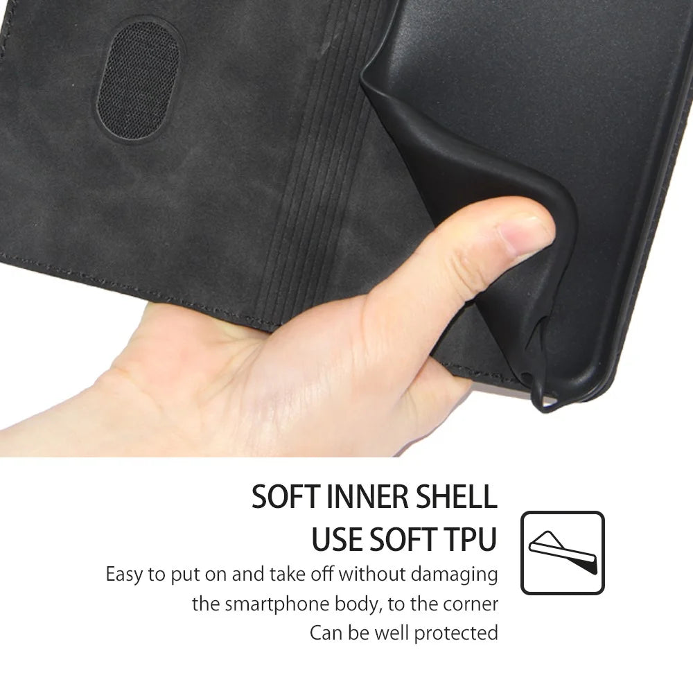 For TECNO Spark 20 Pro+ PU+TPU Wallet Phone Case Mobile Accessories   - Black - 6