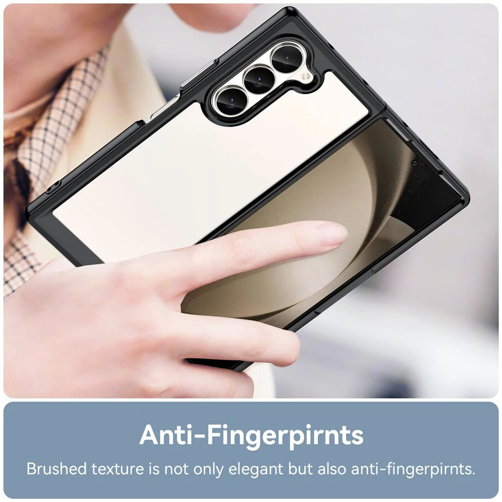 For Samsung Galaxy Z Fold6 5G Case Protective TPU+Acrylic Phone Mobile Parts   - Black - 5