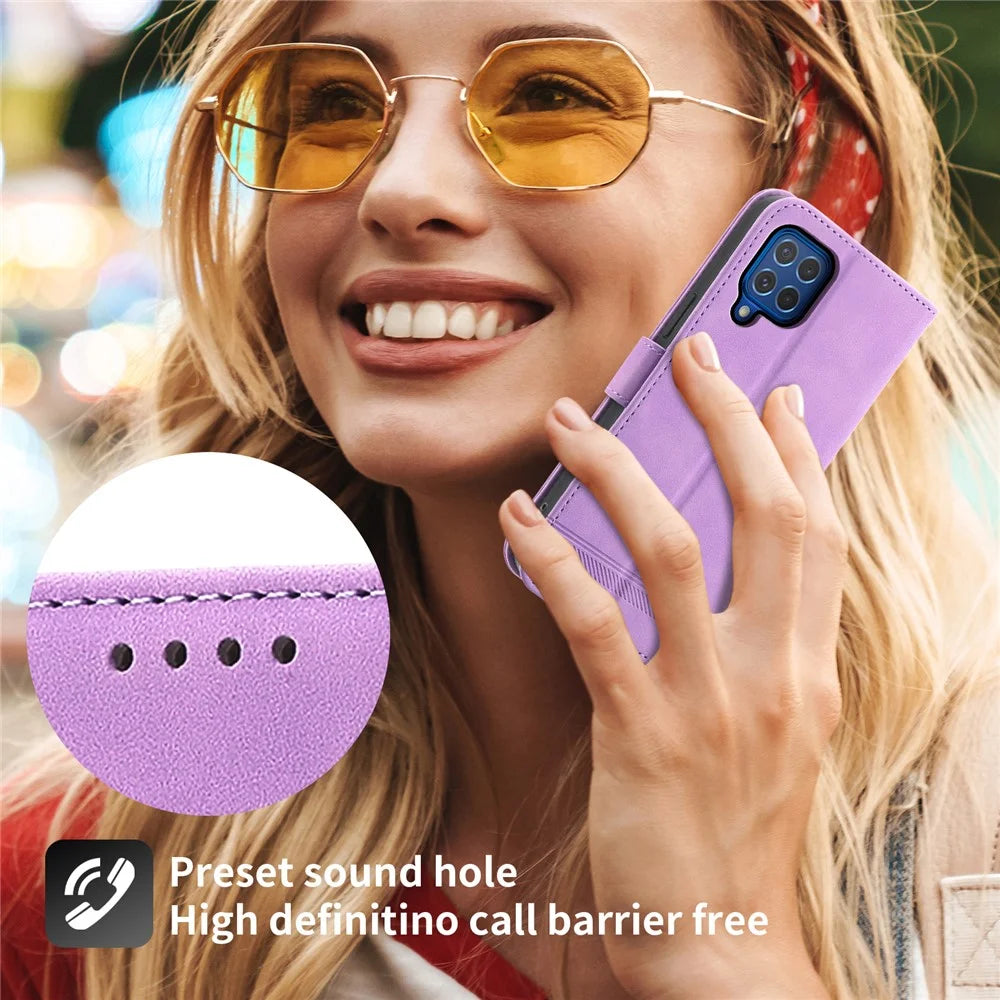 DIERFENG DF-03 Flip Cover for vivo Y03 Shell Lines Imprinted Wallet Stand Mobile Phone Case - Purple - 4