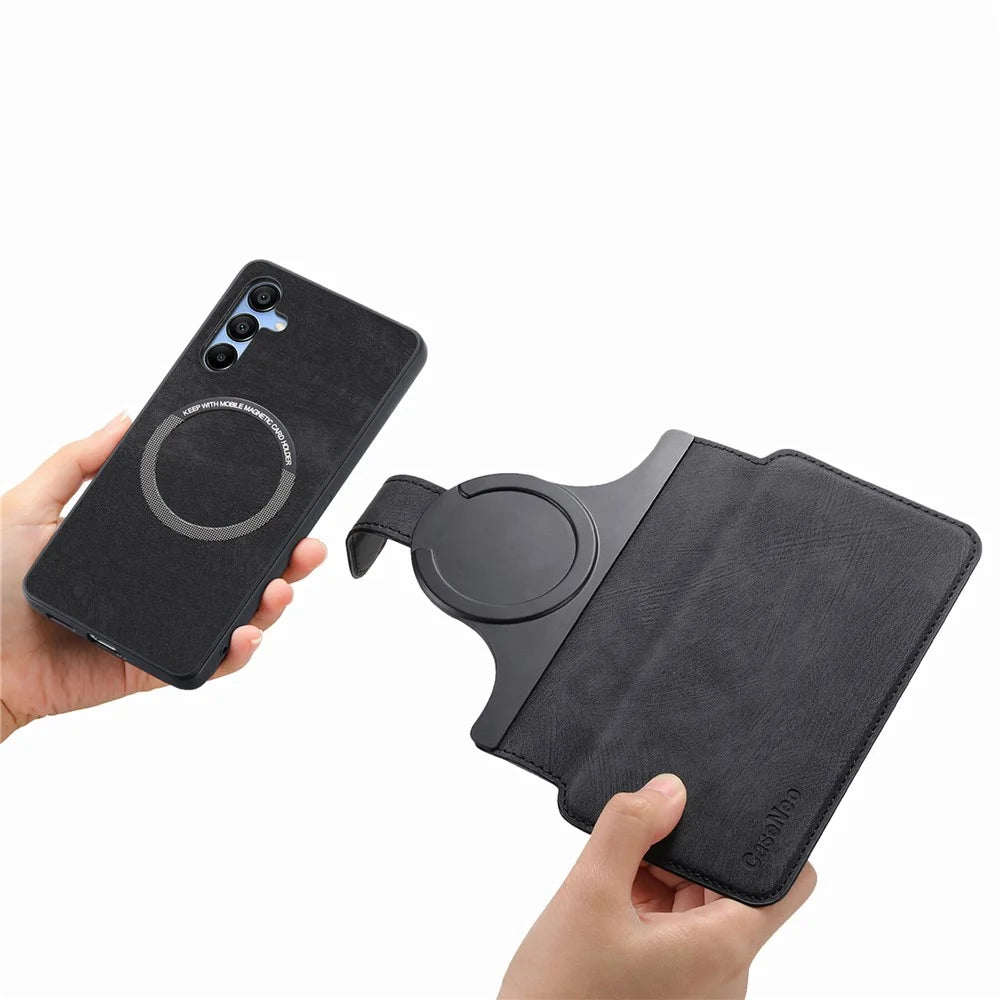 For Samsung Galaxy A25 5G (Global) (161mm) Magnetic Case CASENEO Detachable Leather Phone Wallet Cover - Black - 4