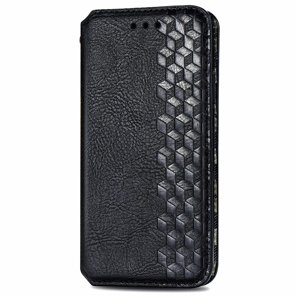 For Sony Xperia 5 V PU Leather Case Rhombus Imprint Wallet Stand Phone Cover - Black - 6