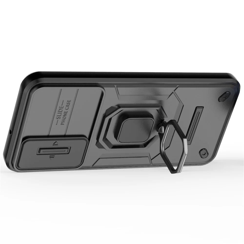 For Samsung Galaxy A25 5G (Global) (161.0 x 76.5 x 8.3mm) Camera Protection Fall-proof Case PC+TPU Phone Cover - Black - 3