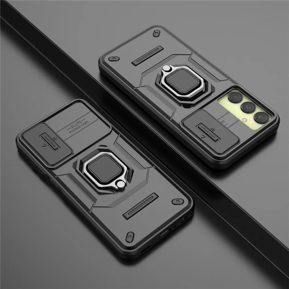 For Samsung Galaxy A25 5G (Global) (161.0 x 76.5 x 8.3mm) Camera Protection Fall-proof Case PC+TPU Phone Cover - Black - 6