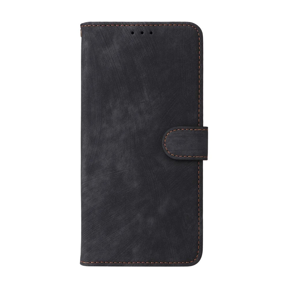 For TECNO Camon 30 5G CL7 Magnetic Case RFID Blocking Wallet Cover with Wrist Strap - Black - 6