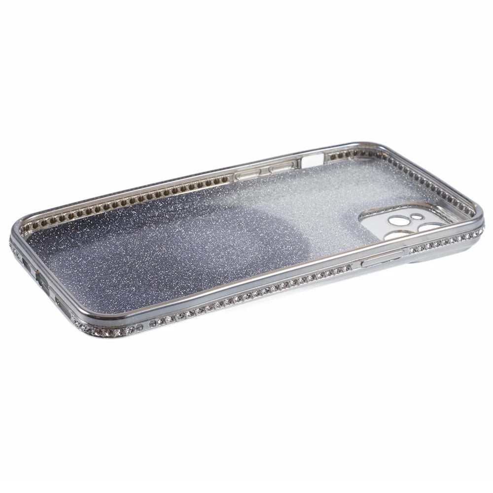 For iPhone 11 Cell Phone Case Gradient TPU Cover with Kickstand  /  Rhinestone - Silver - 5