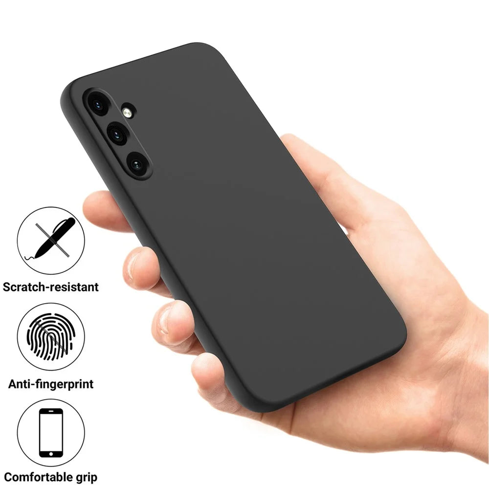 For Samsung Galaxy M55 5G / C55 5G / F55 5G Slim Case Soft Liquid Silicone Phone Cover - Black - 5