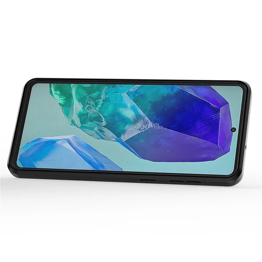 For Samsung Galaxy M55 5G / C55 5G / F55 5G Case PC+TPU Phone Protector with Slide Camera Cover - Black - 3