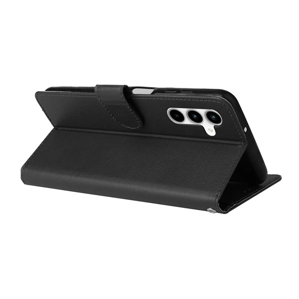 For Samsung Galaxy A35 5G Wallet Case Anti-Scratch PU Leather Flip Phone Cover - Black - 4