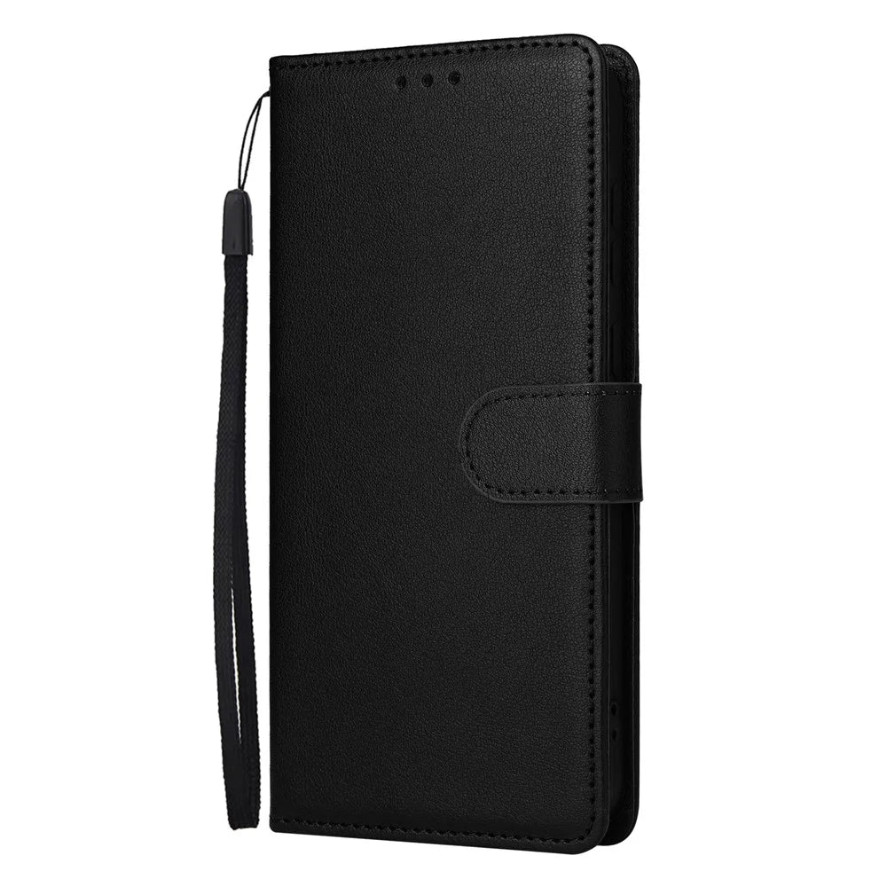 For Samsung Galaxy A55 5G Case PU Leather Wallet Cover Mobile Accessories   - Black - 7