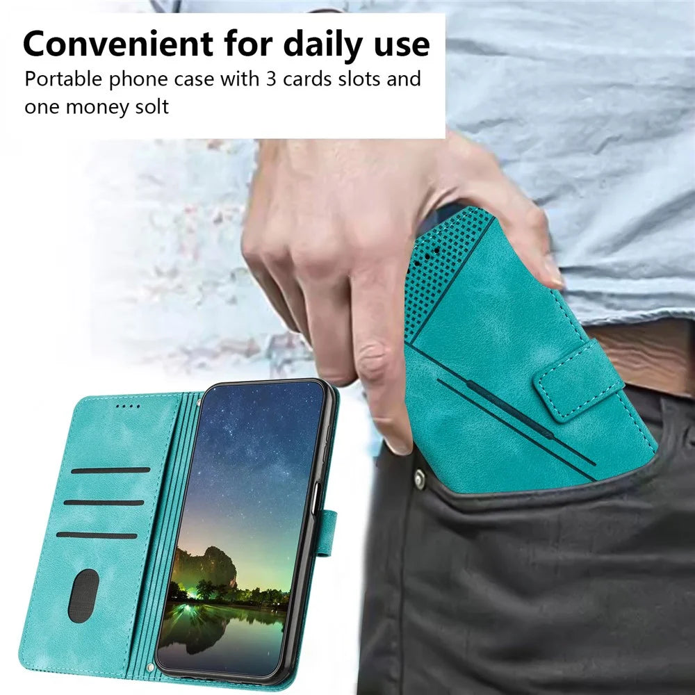 For Infinix Note 40 Anti-Scratch Leather Phone Shell Triangle Imprinted PU Leather Wallet Phone Case - Green - 4