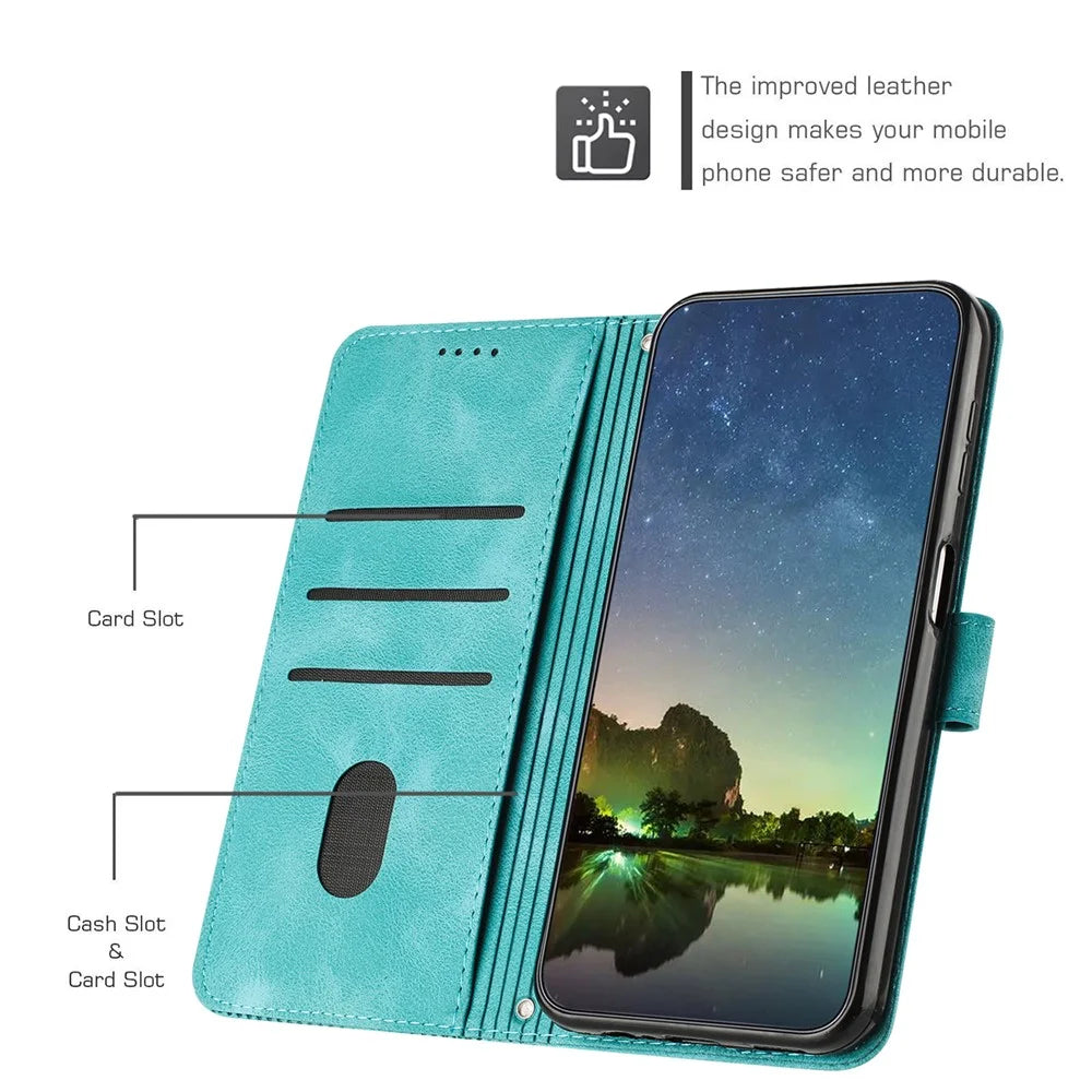 For Infinix Note 40 Pro 5G / 4G Phone Shell Triangle Imprinted PU Leather Wallet Stand Phone Case with Strap - Green - 2