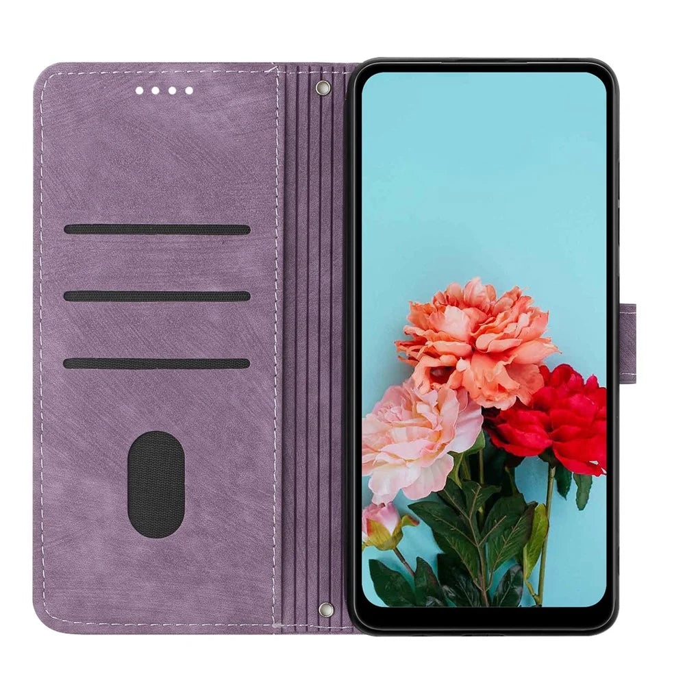 For TECNO Camon 30 Premier 5G CL9 Case Lines Imprinted Leather Phone Protective Cover - Purple - 2