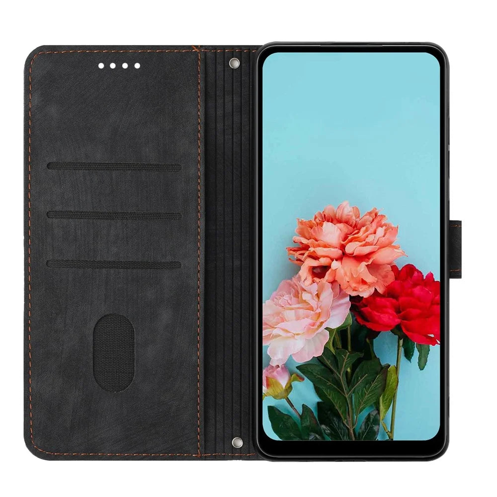 For vivo Y100 5G (Indonesia) / Y200e 5G / T3 5G (India) / V30 Lite 5G (India) / V40 SE 5G Phone Case PU Leather Wallet Stand Cover - Black - 2