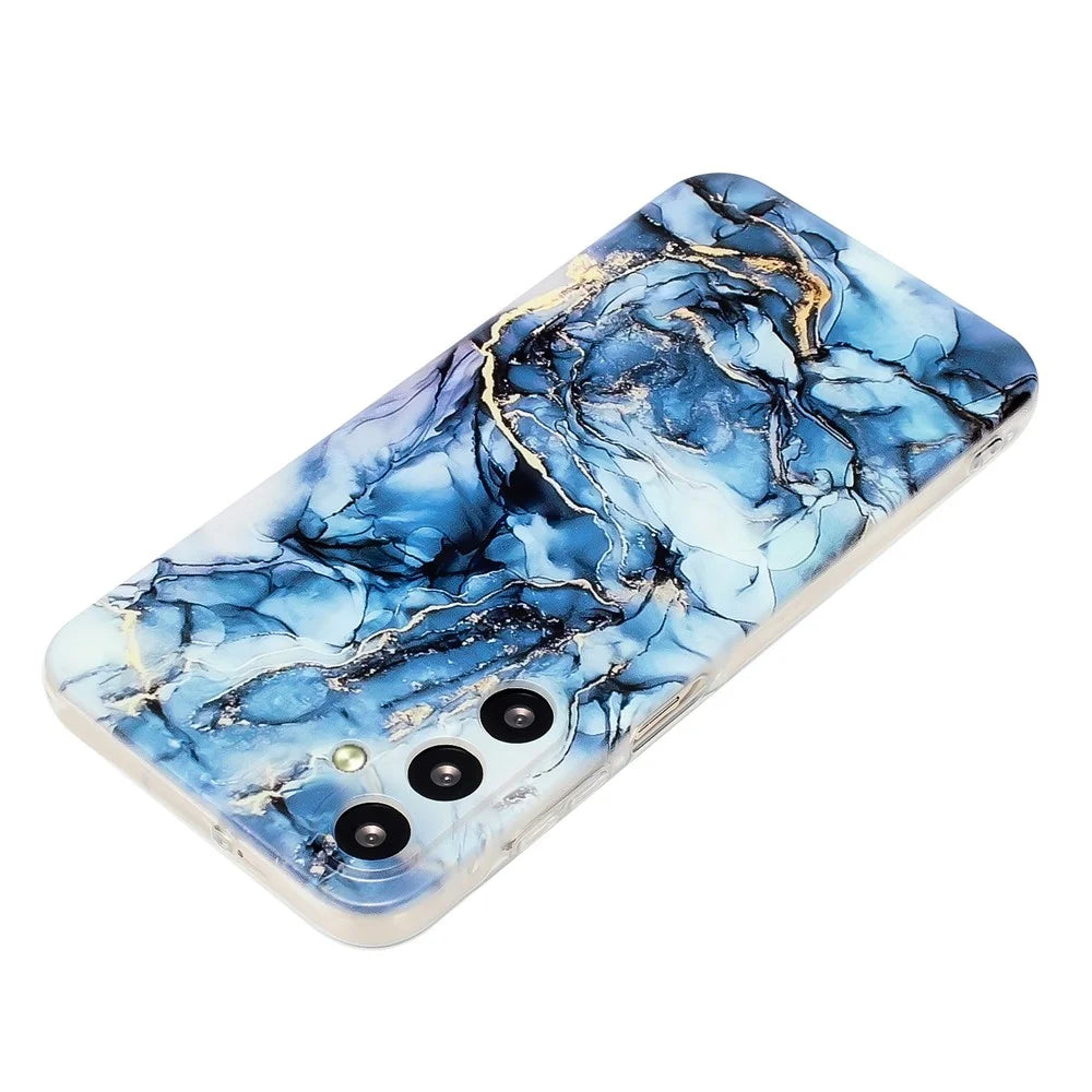For Samsung Galaxy S24 Case TPU Phone Back Cover Marble Pattern Printing - Grey - 3