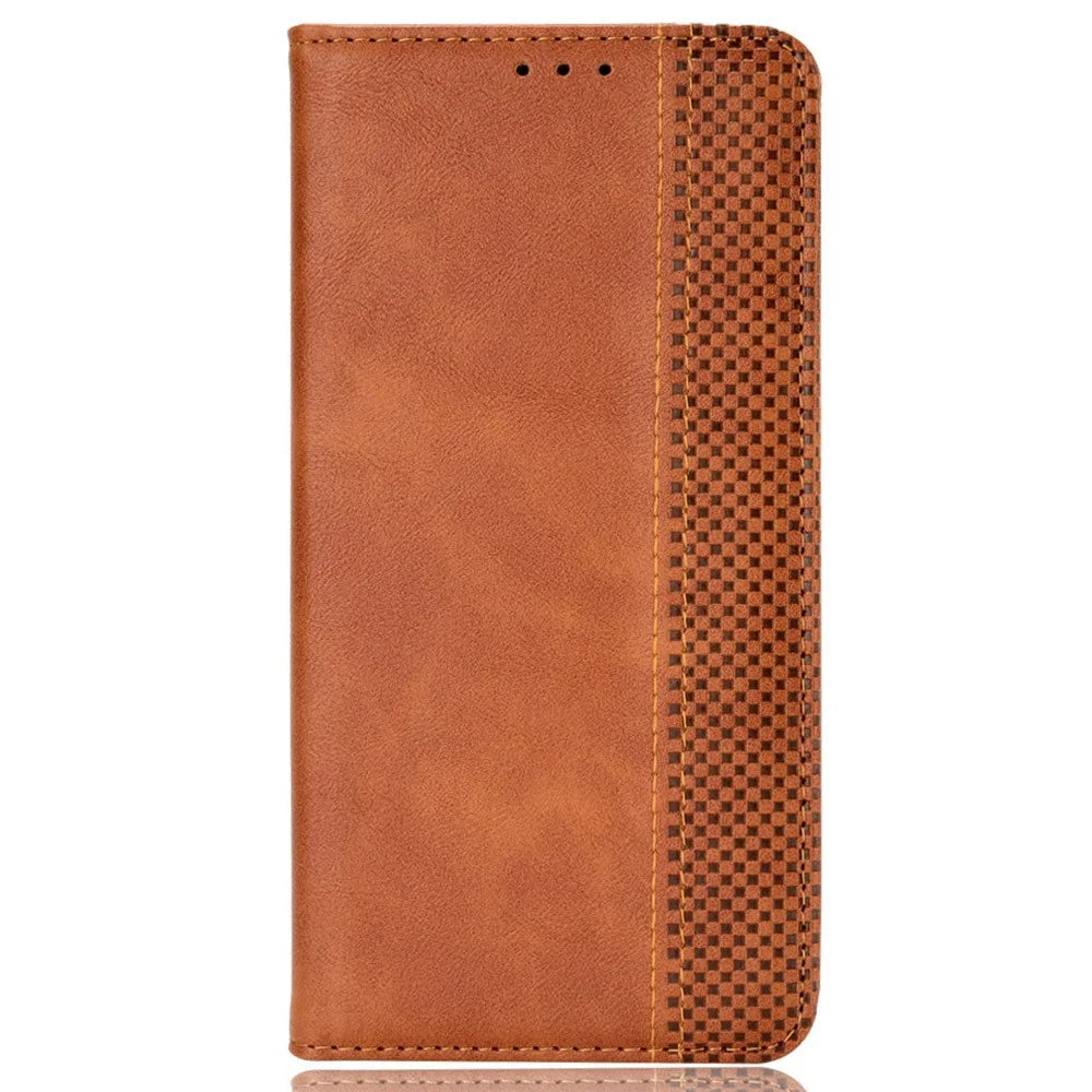 For Infinix Note 40 X6853 Leather Case Magnetic Closing Wallet Phone Cover - Brown - 6