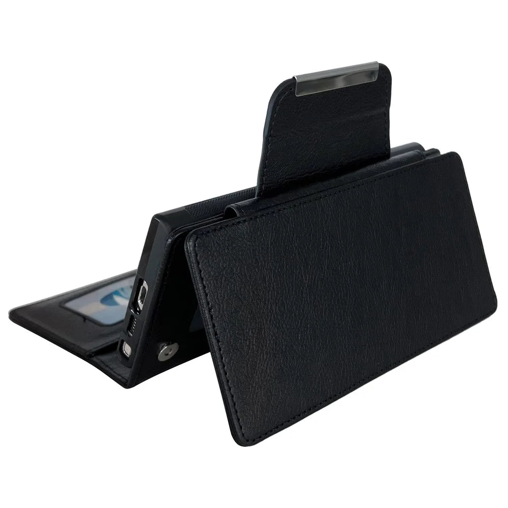 For Google Pixel 9 Pro XL Case Wallet PU Leather Detachable 2-in-1 Design Smart Phone Cover - Black - 5